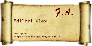 Fábri Alex névjegykártya